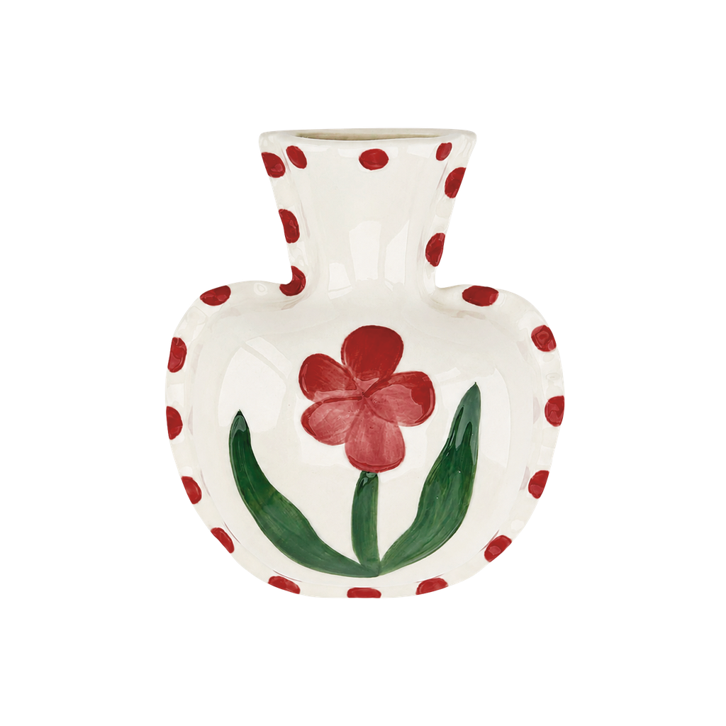Déco murale vase fleur rouge OPJ