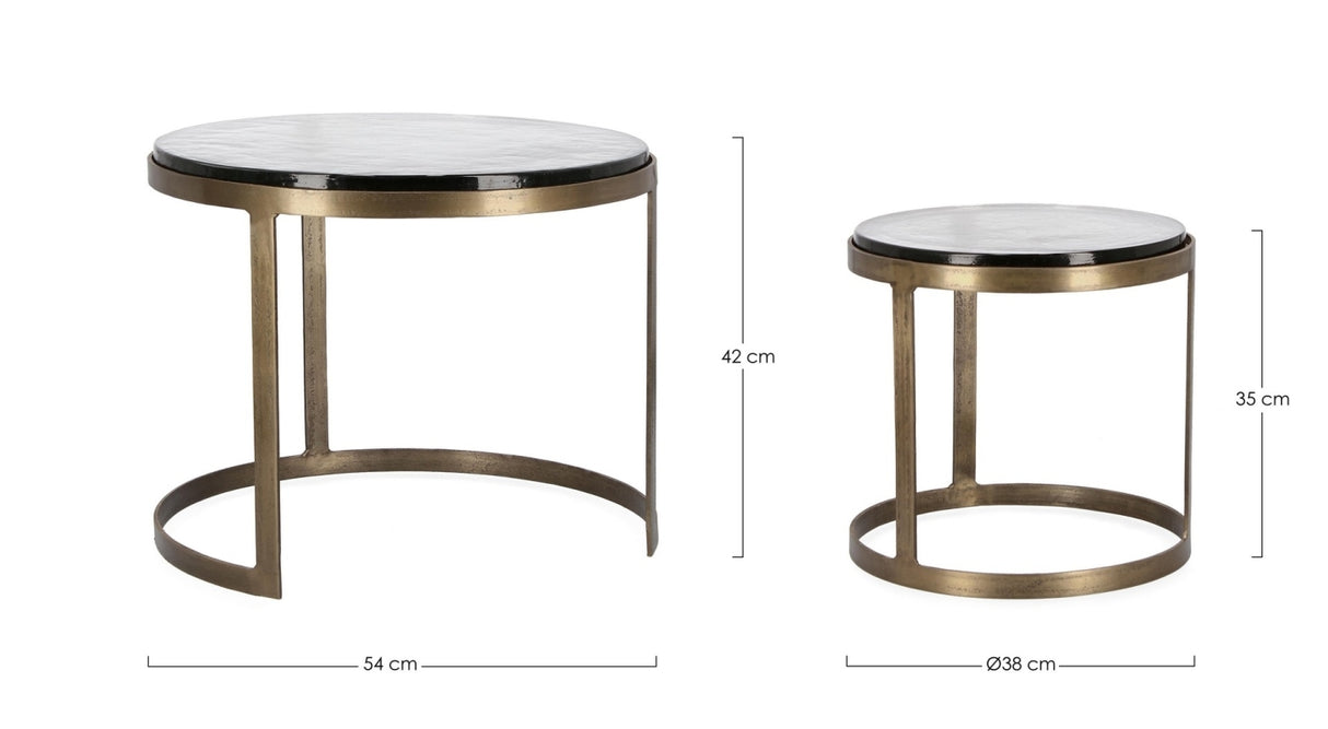 Tables gigogne verre et laiton Alyaz BIZ