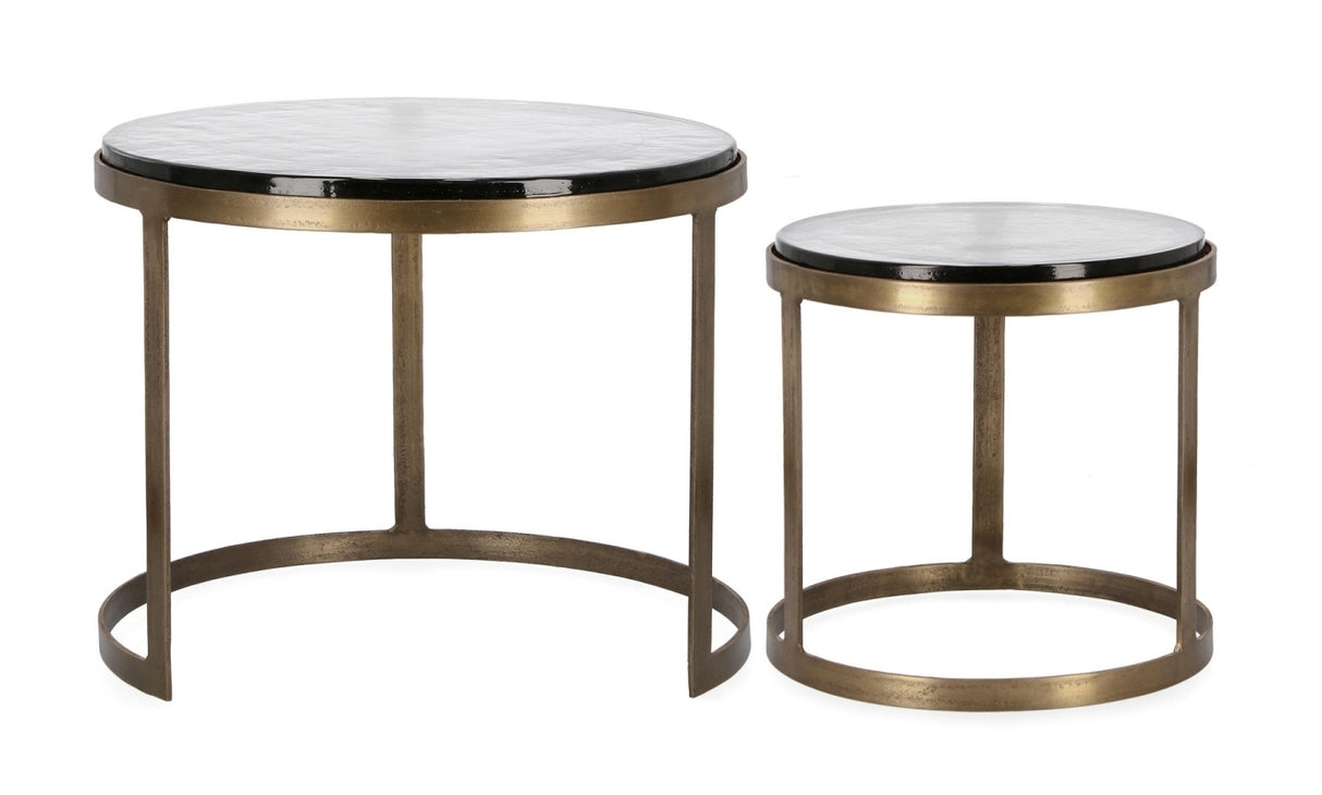Tables gigogne verre et laiton Alyaz BIZ