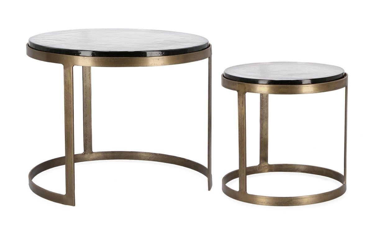 Tables gigogne verre et laiton Alyaz BIZ