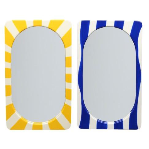 Miroir rectangulaire jaune/bleu QUE