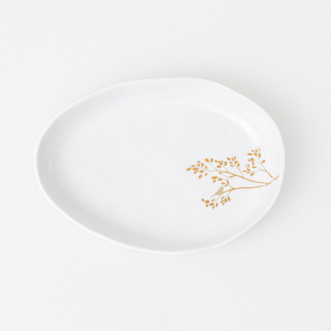 Plat porcelaine branche oiiseau Rad