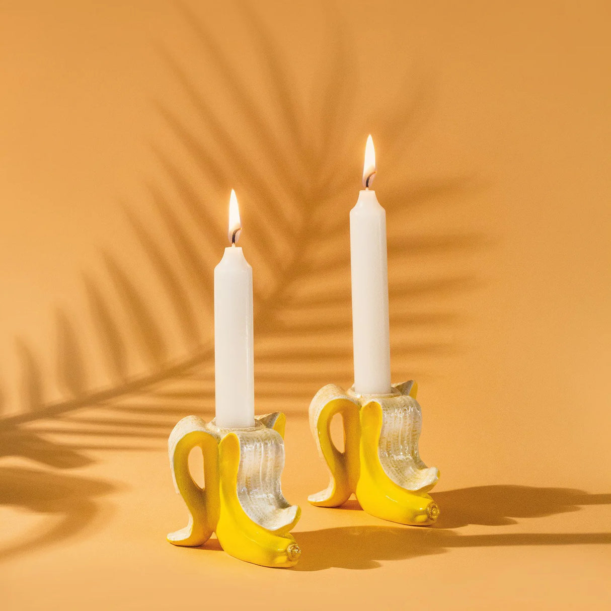 Set de 2 bougeoirs banane/ hippopotame DON