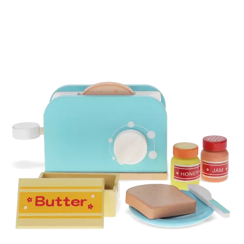 Grille pain et petit déjeuner en bois REX