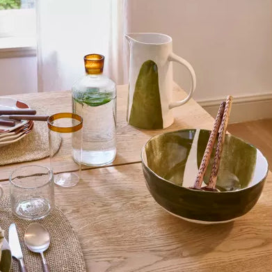 Bol et saladier porcelaine vert Labo POM