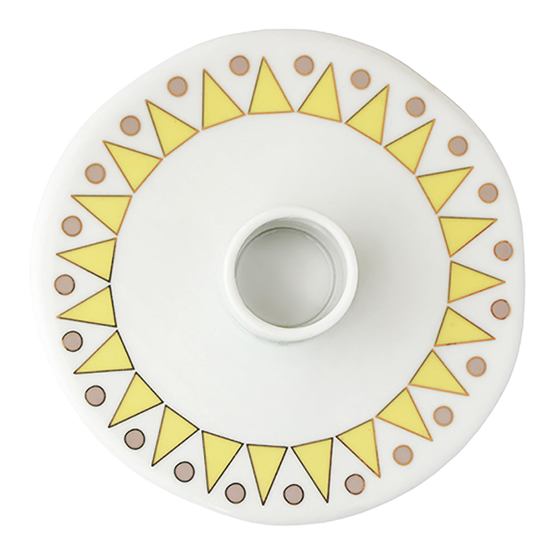 Bougeoir porcelaine coloré et doré RAD