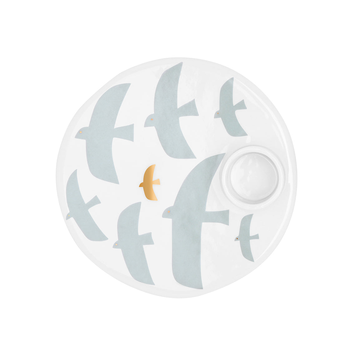 Bougeoir porcelaine coloré et doré RAD