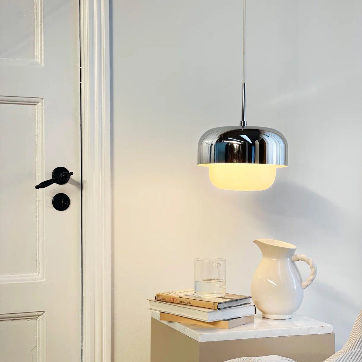 Suspension ronde verre et métal DYB
