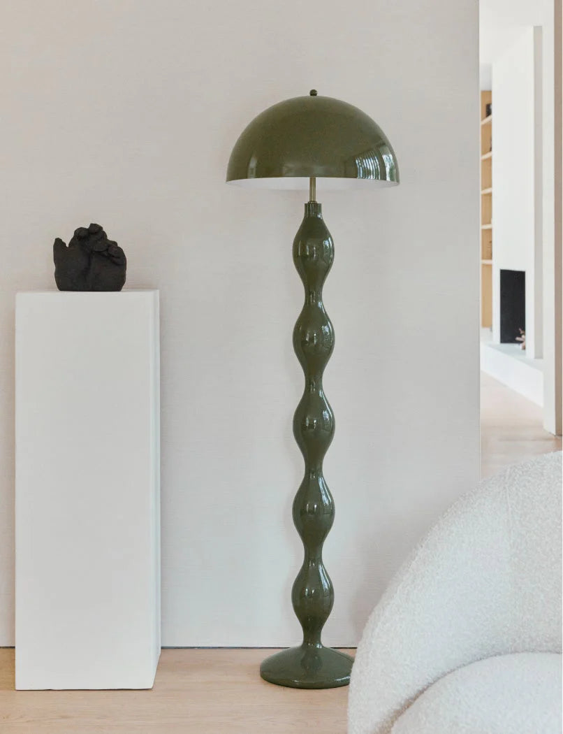 Lampadaire métal kaki ou blanc cassé OPJ