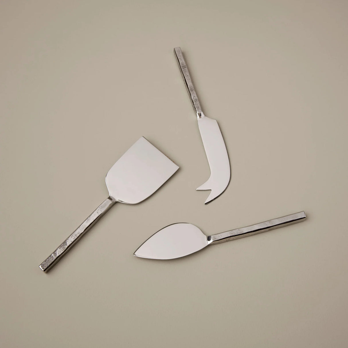 Set de 3 couverts à fromage argent/ doré ou tressé ou corne BEH