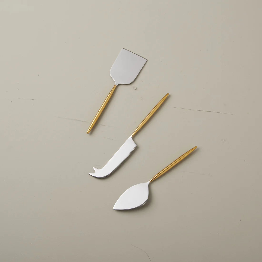 Set de 3 couverts à fromage argent/ doré ou tressé ou corne BEH