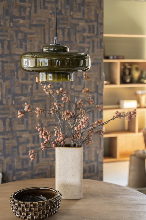 Lampe suspension verre kaki BYB