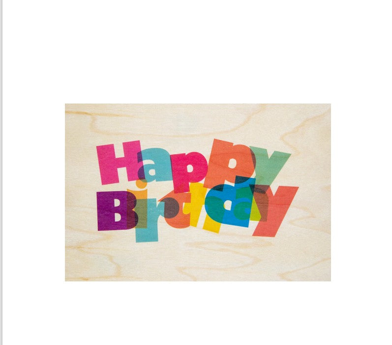 Carte postale en bois WOO