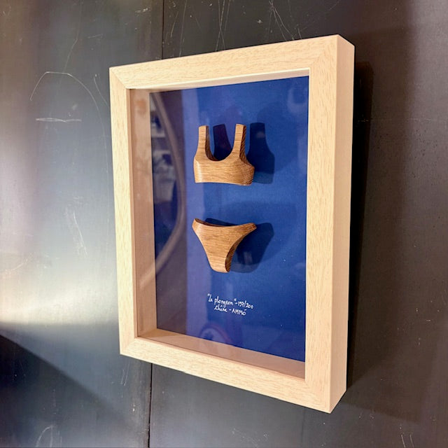 Cadre cabinet de curiosité en bois artisanal AMM