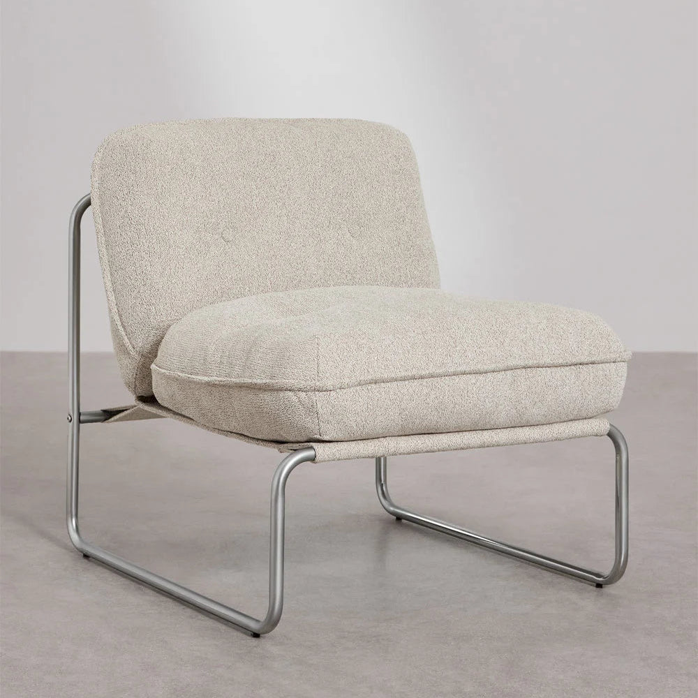 Fauteuil rouge et tube chrome CIRRUS ZAG