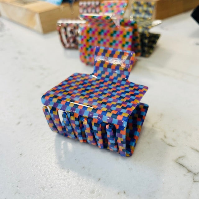 Pince cheveux à carreaux NOI