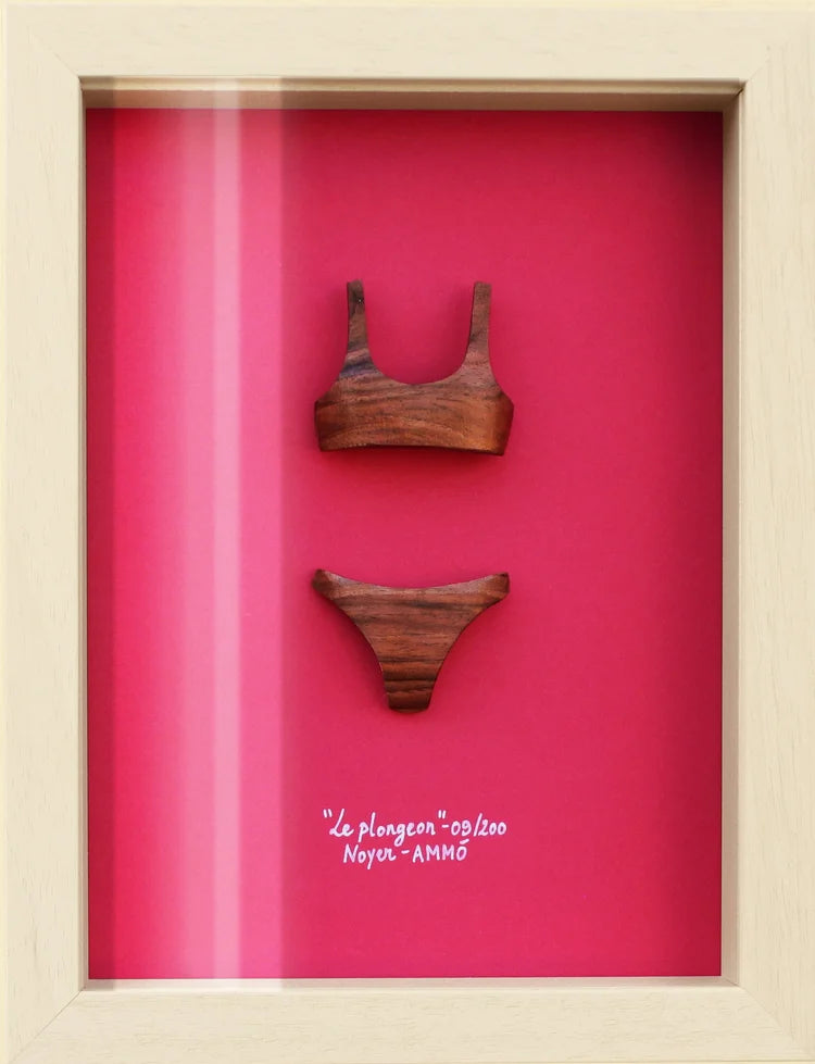 Cadre cabinet de curiosité en bois artisanal AMM