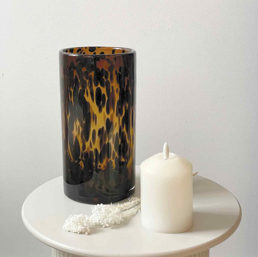 Vase tube léopard ou jaune OPJ