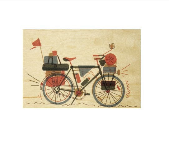 Carte postale en bois WOO