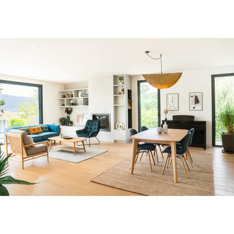 Table de repas à rallonges chêne MESUBLI ZAG