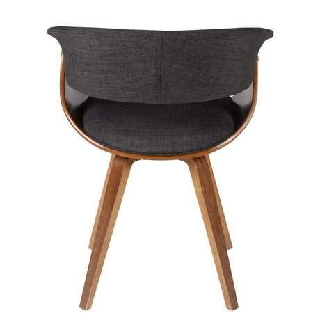 Fauteuil tissus gris et noyer ZAG