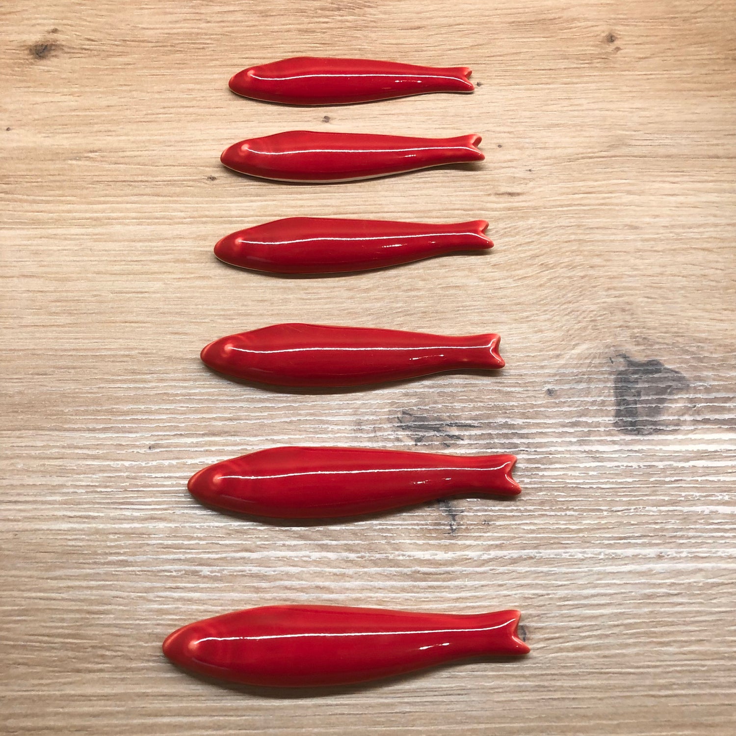 Lot 6 sardines porte-couteaux céramique DUR