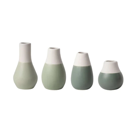 Set de 4 soliflores porcelaine vert ou terracotta  RAD
