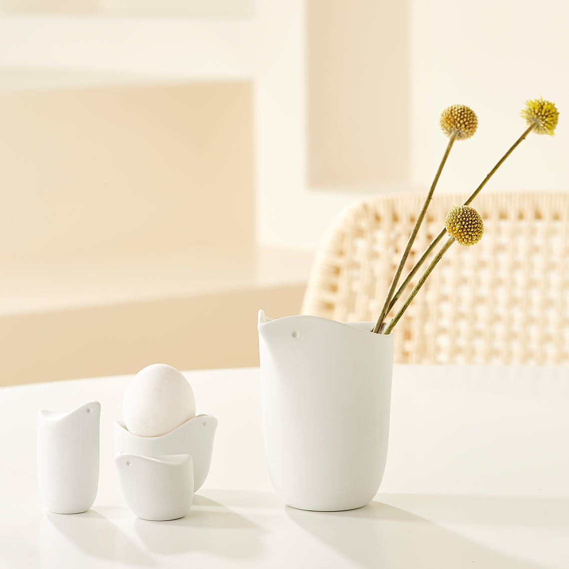 Sel et poivre oiseau porcelaine RAD