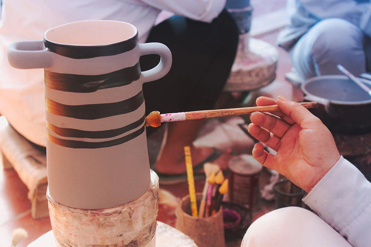 Vase rayé 2 anses petit modèle ASA