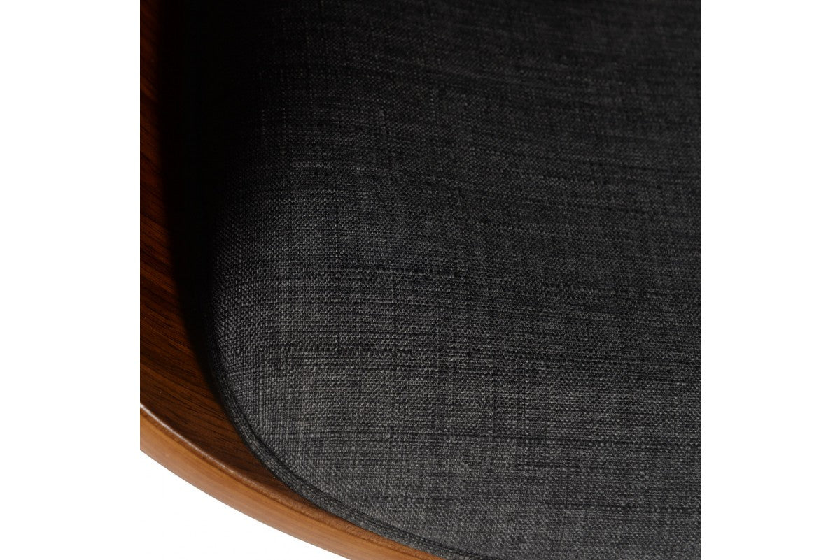 Fauteuil tissus gris et noyer ZAG