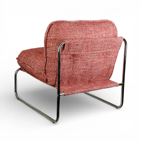 Fauteuil rouge et tube chrome CIRRUS ZAG