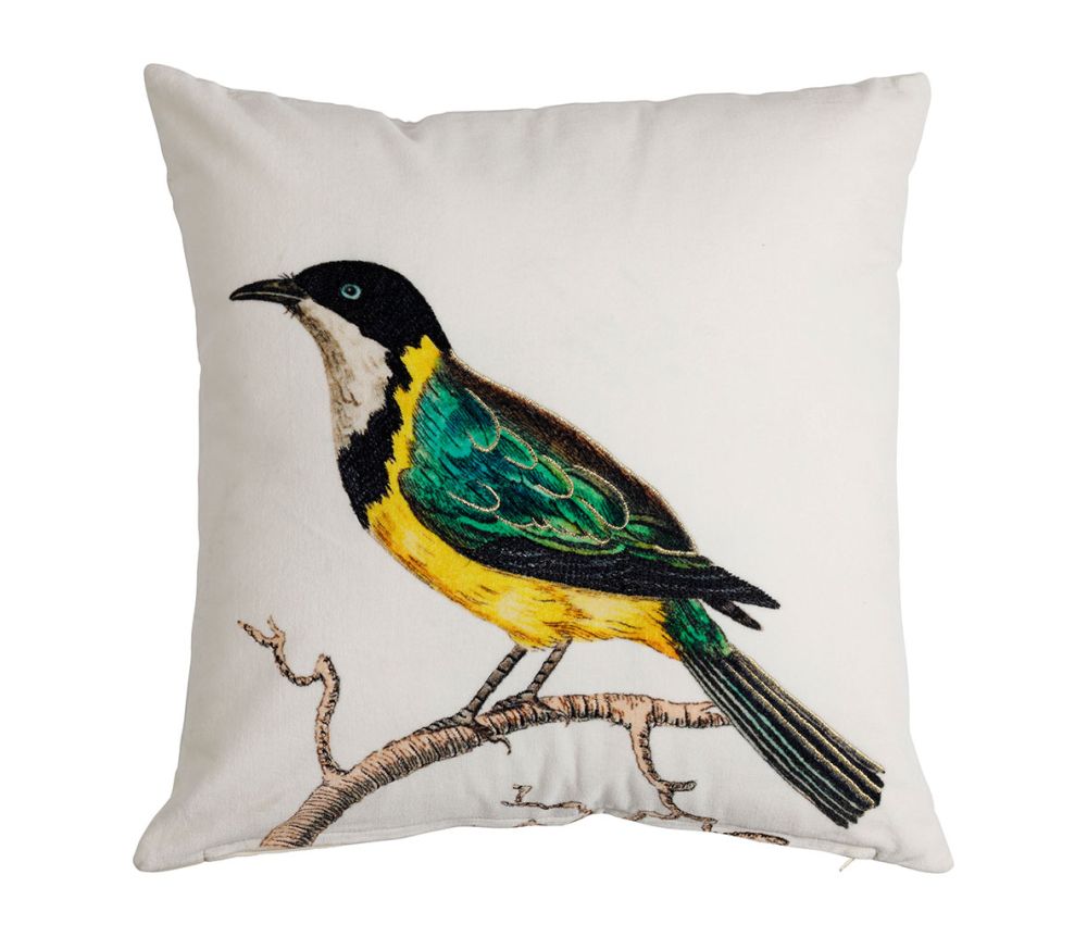 Coussin oiseau brodé COT