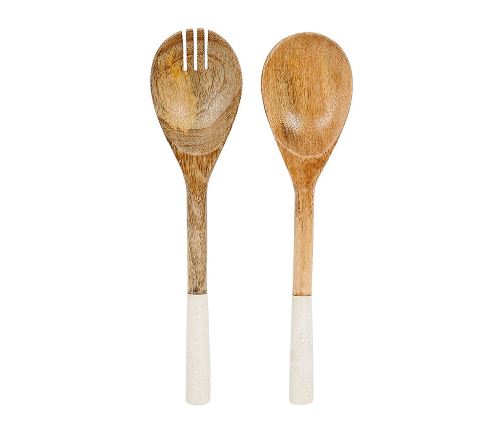 Couverts à salade bois/marbre  SEM