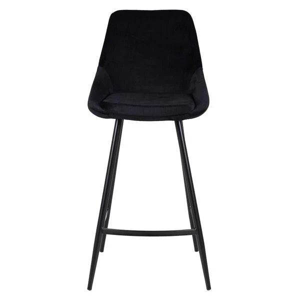 Chaise haute bari velours noir ZAG