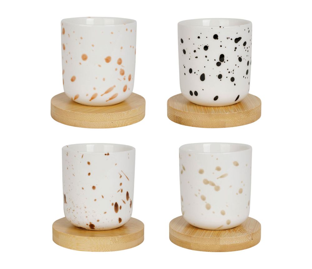Coffret 4 gobelets Epura avec coupelle bois SEM