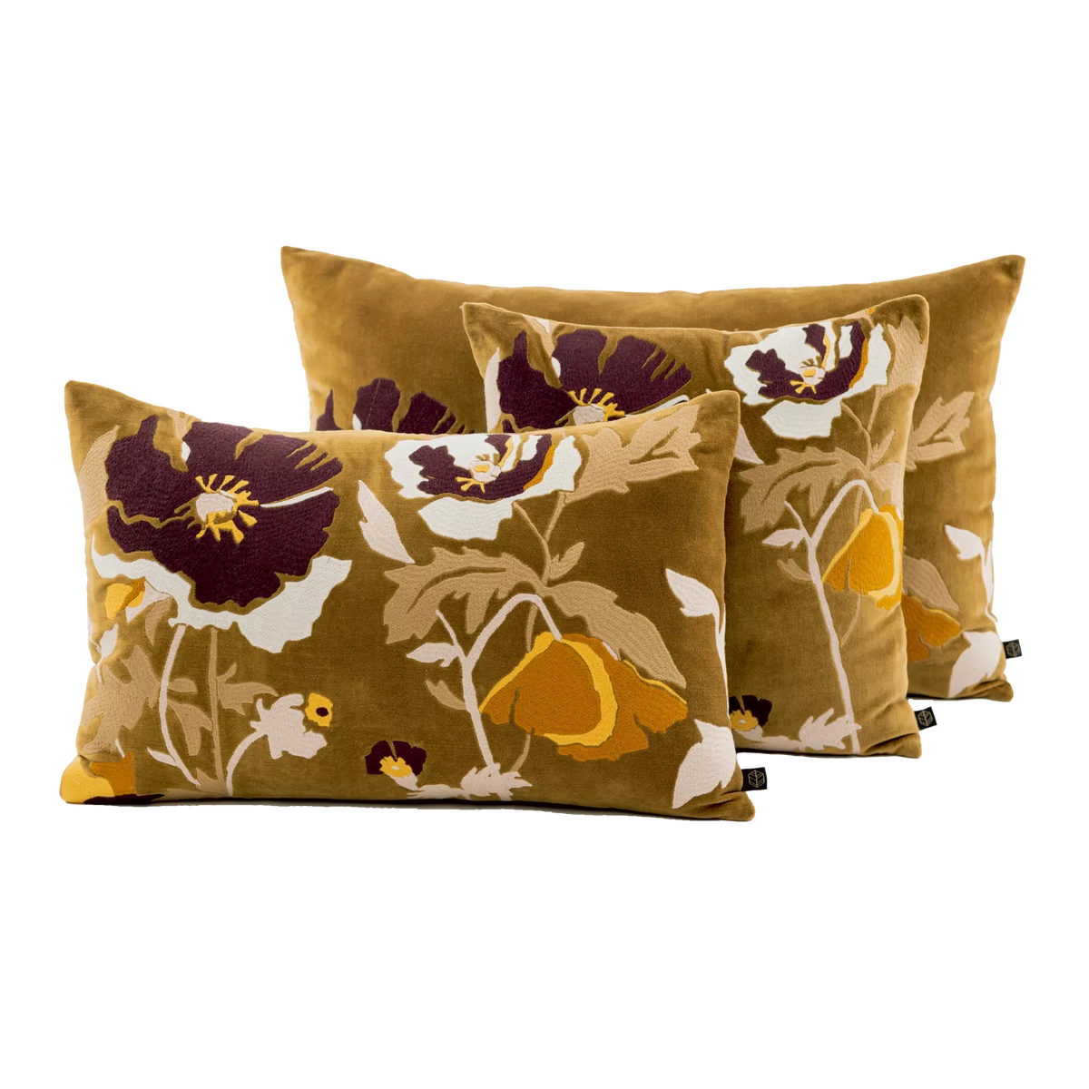 Coussin BRISTOL fleurs brodée carré 45x45cm HAO