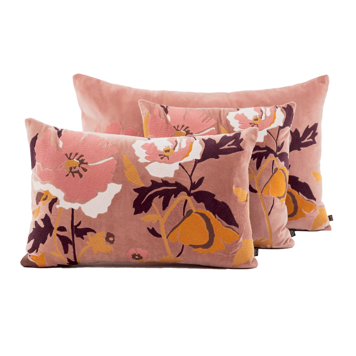 Coussin BRISTOL fleurs brodée carré 45x45cm HAO