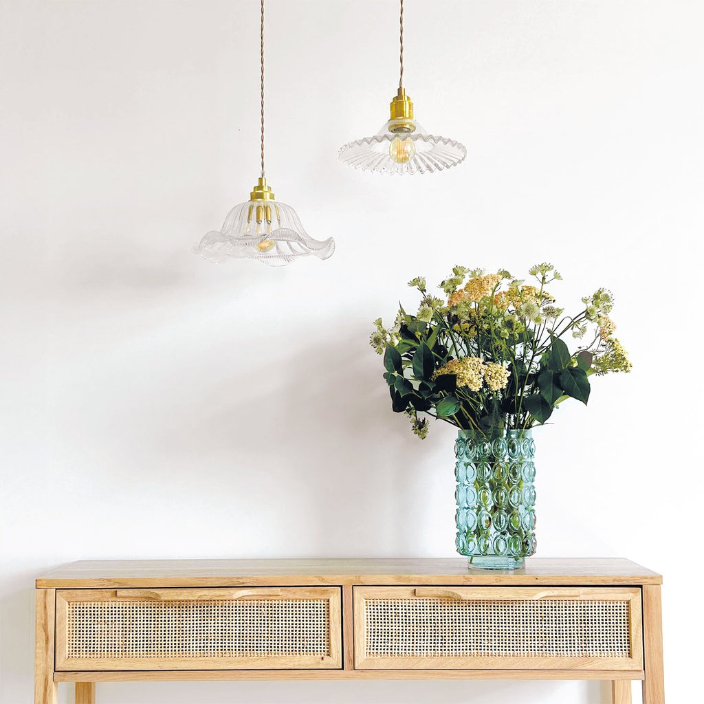 Suspension Jean ou Jeanne verre laiton OPJ