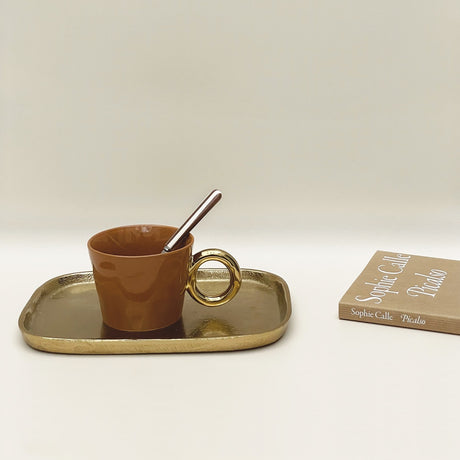 Tasse anse dorée ocre ou verte OPJ