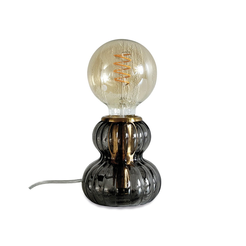 Lampe à poser eli verre fumé strié OPJ