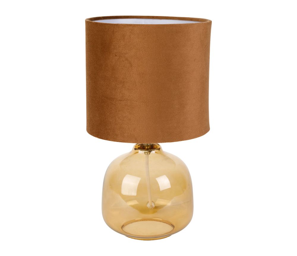 Lampe Celeste petite en verre et abat jour velours SEM