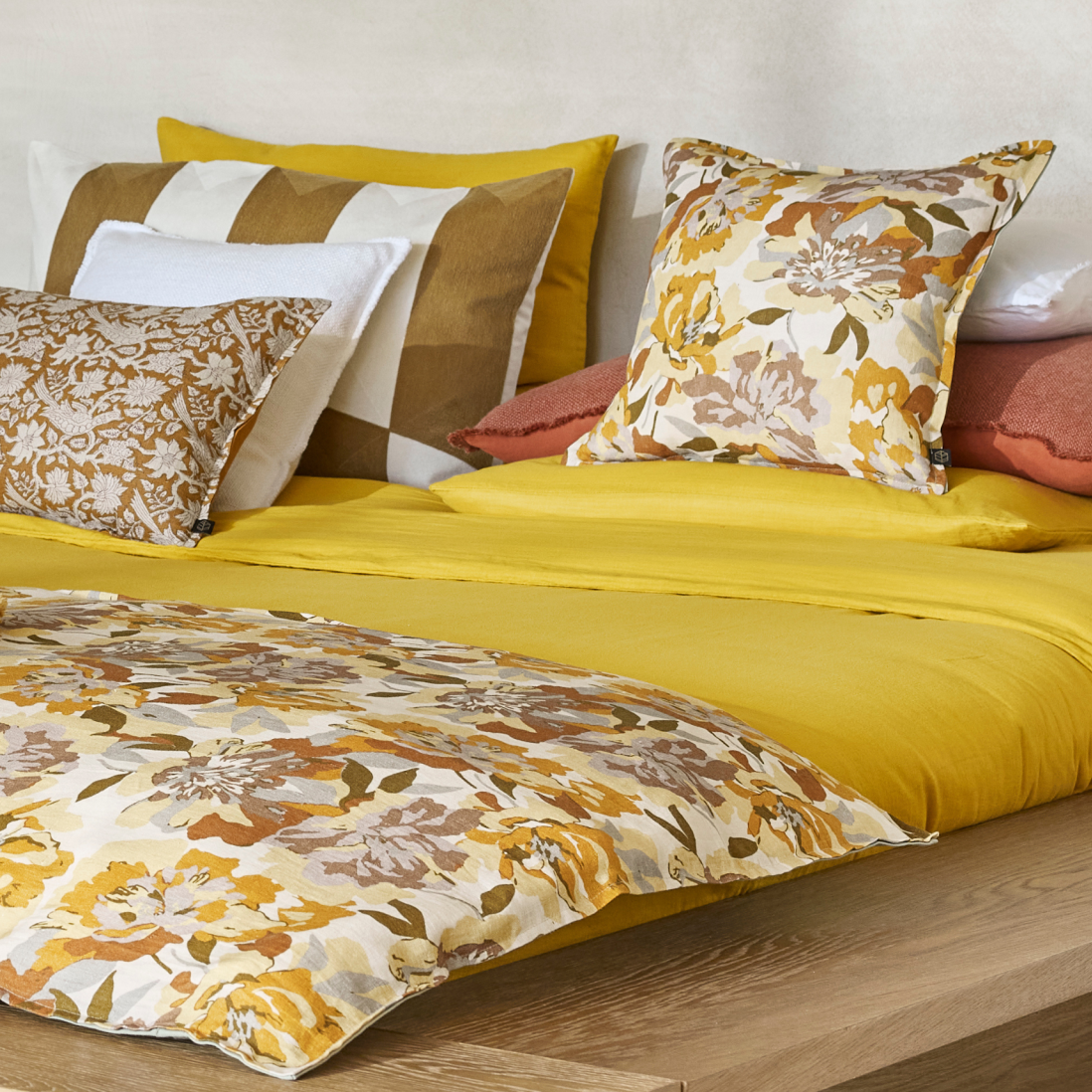 Coussin carré 45x45cm fleuri HAO