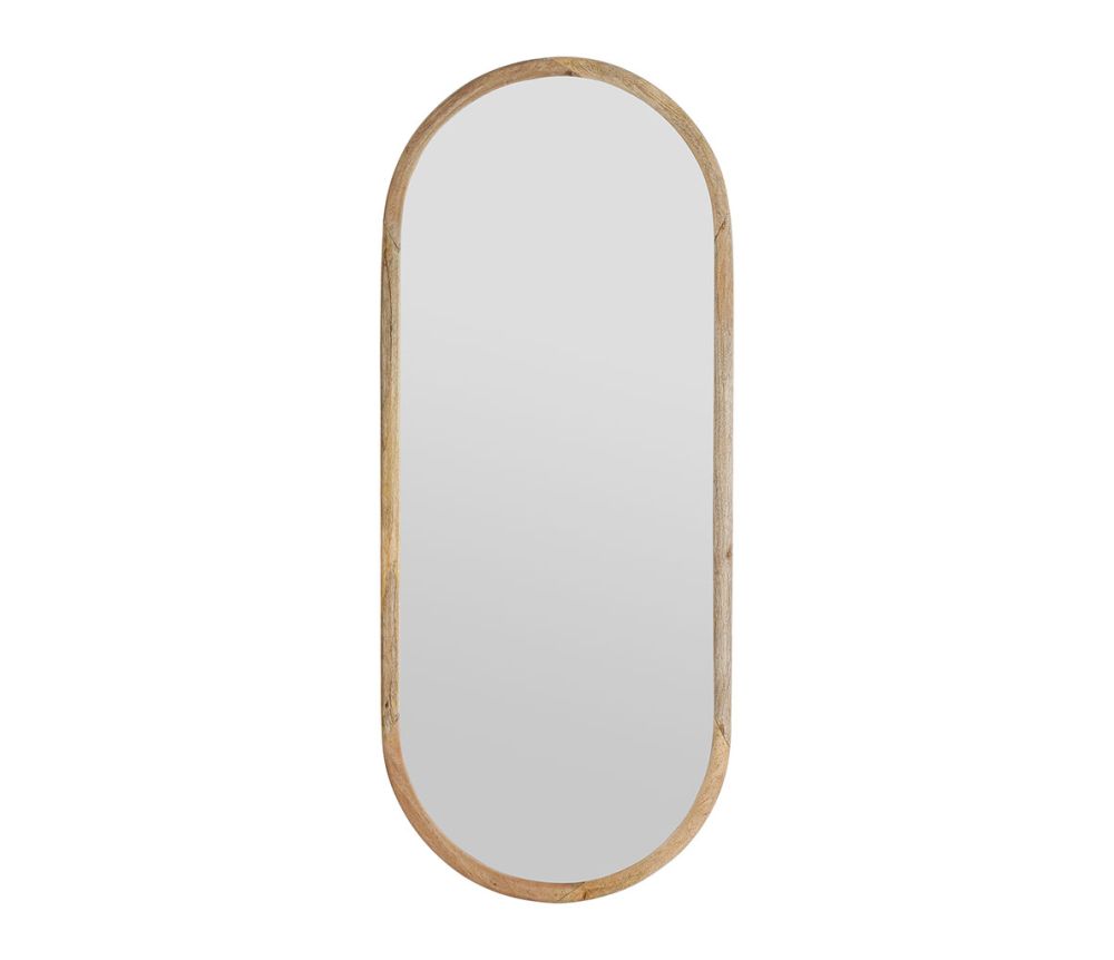 Miroir organique ovale en bois long SEM