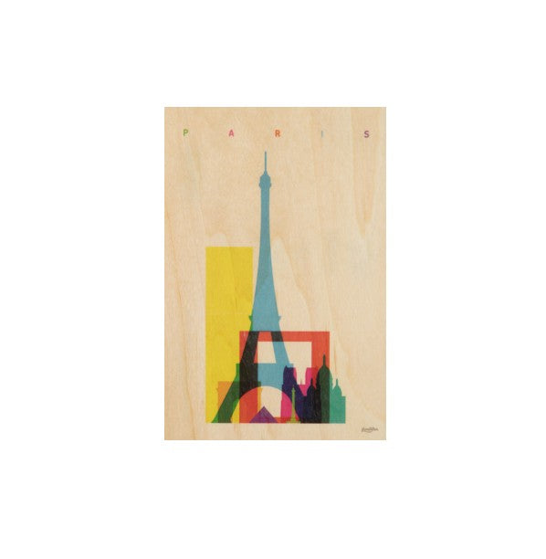 Carte postale en bois WOO