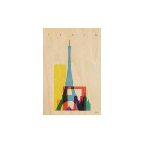 Carte postale en bois WOO