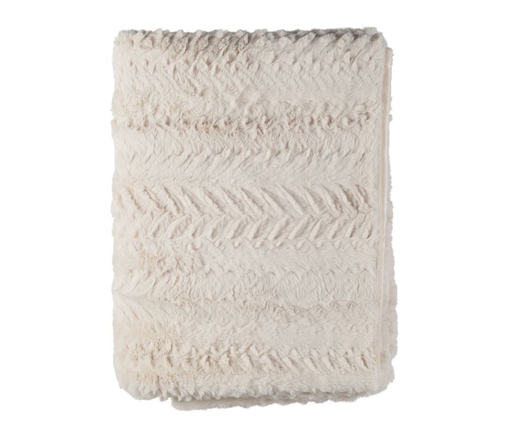 Plaid fourrure écru 170x130 SEM