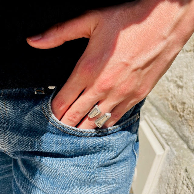 Bague Fendue simple plaqué argent SEN