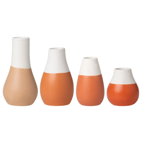 Set de 4 soliflores porcelaine vert ou terracotta  RAD