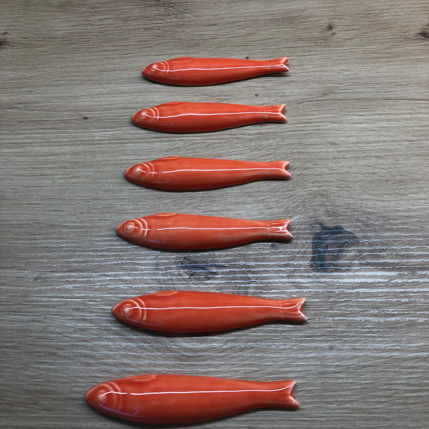 Lot 6 sardines porte-couteaux céramique DUR