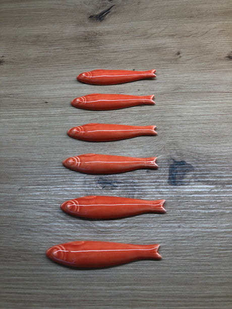 Lot 6 sardines porte-couteaux céramique DUR